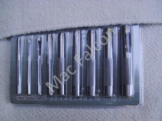 Set of punches, 3-12 mm, 9 pieces