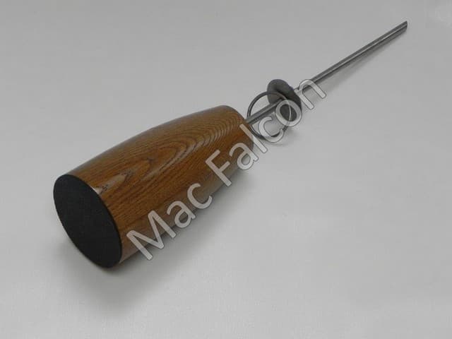 Mac Falcon Straight - Hollands eiken massief houten valken blok met RVS outdoor pin - Nummer 4