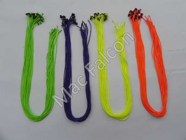 Neon kleuren langveters met knoop, 3 mm dik