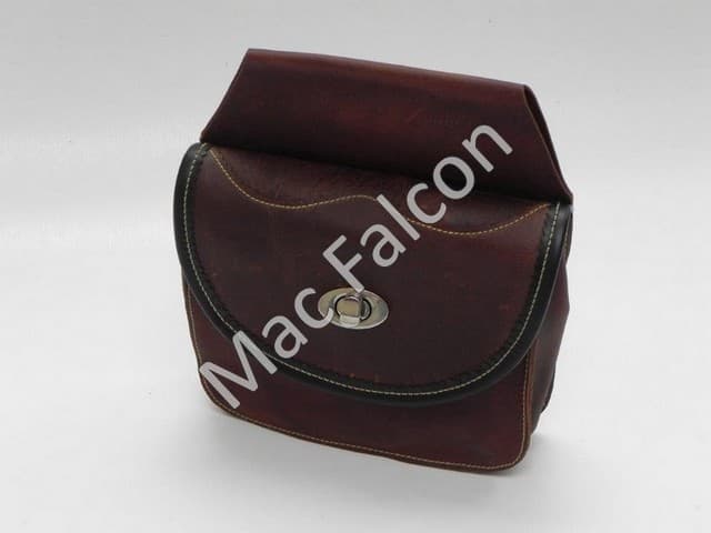 Nero 1, small falconry food belt bag, brown wax leather