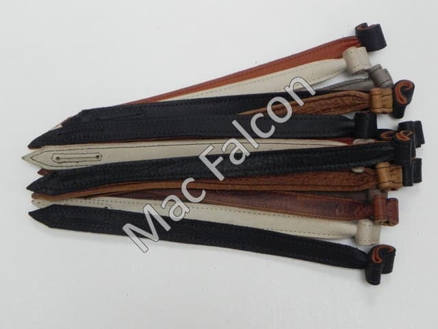 Nr 3 MAC Falcon extra strong double stitched leather straps are 32 cm long and 2 cm wide