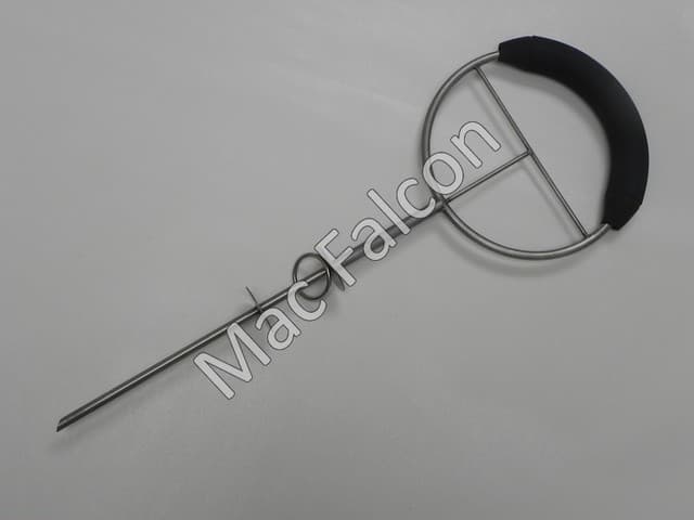 No.1 Rotating stainless steel Hawk perch 55.5 cm high and rubber thickness 4.7 cm and 34.5 cm long