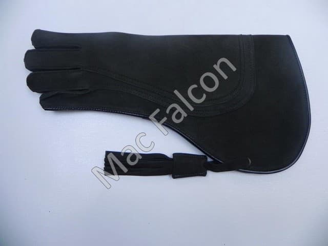 Nubuck - Leather falconry glove 3 layers and 38 cm long - Olive green