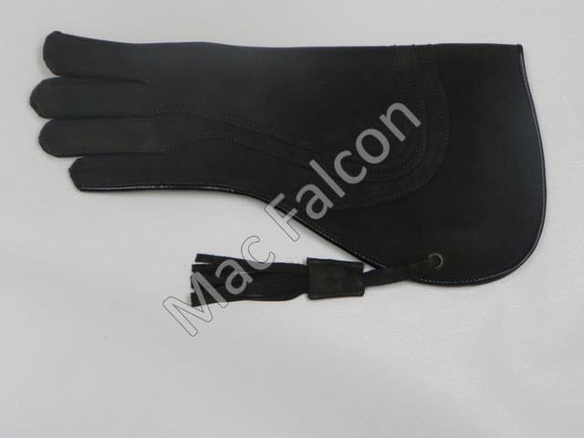 Nubuck - Leather falconry glove 4 layers and 40 cm long - Olive green