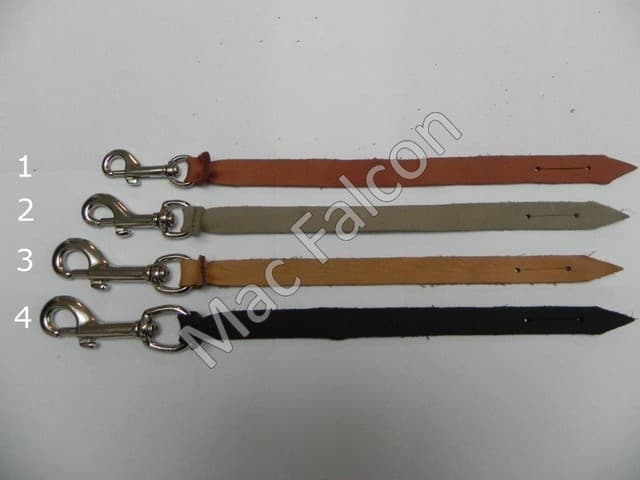 Safety Steel nickel plated snap hook 53 mm long with leather belt - Number 1