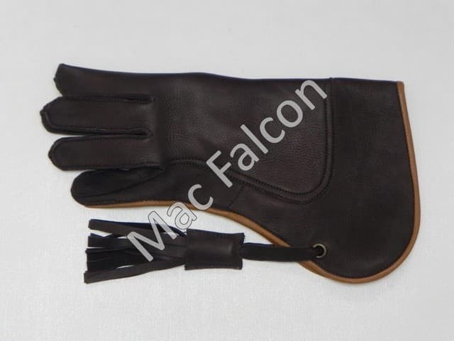 Topline - Lederen valkerij handschoen 2 lagen en 30 cm lang